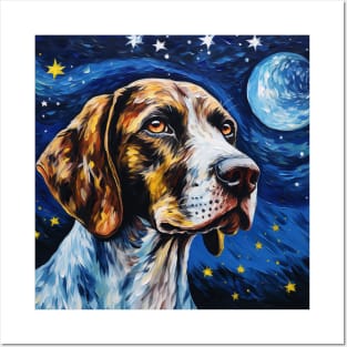 English Pointer portrait Starry Night Posters and Art